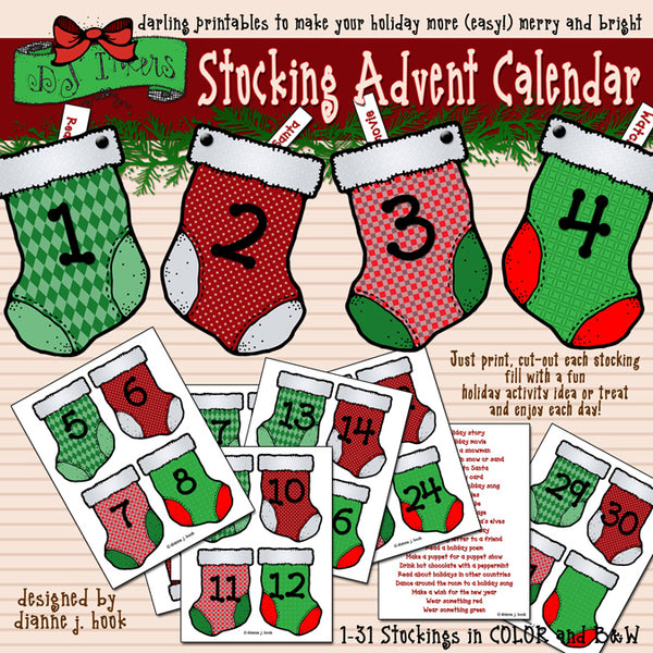 Christmas Countdown - Stocking Advent Calendar and Activities