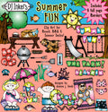 Summer fun clip art for kids, vacation and beach time by DJ Inkers