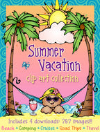 Summer Vacation clip art collection by DJ Inkers