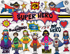 Super Hero clip art for kids, teachers and superhero fans by DJ Inkers