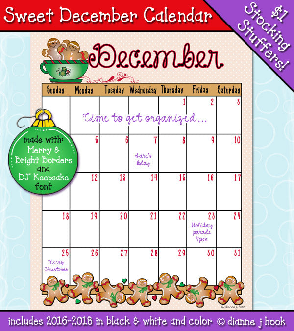 Sweet December Calendar Download