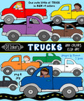 Colorful little old Trucks clip art by DJ Inkers