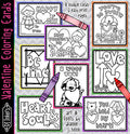 Valentine Coloring Cards Printable Download