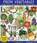 Vegetable clip art for kids, gardens, farms and a healthy body by DJ Inkers