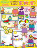 Summer dress-up bears and beach clip art for kids by DJ Inkers