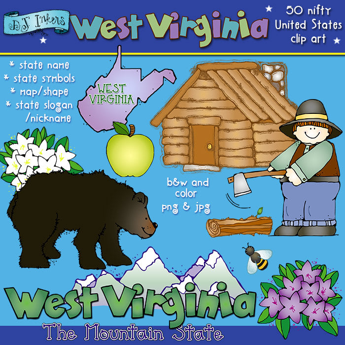 West Virginia USA Clip Art Download