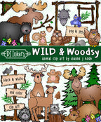 Wild and woodsy clip art animals from the mountains and forest by DJ Inkers