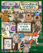 Cute woodland animal clip art for creating a mountain of smiles by DJ Inkers