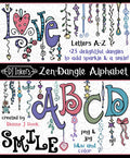 Zen Dangles and a fun clip art alphabet to create a smile by DJ Inkers