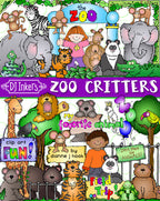 Zoo Critters animal clip art for kids by DJ Inkers