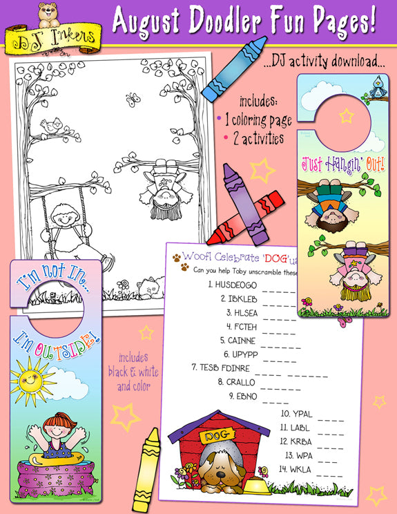 Doodler Fun Pages - Printable Coloring Pages & Monthly Activities