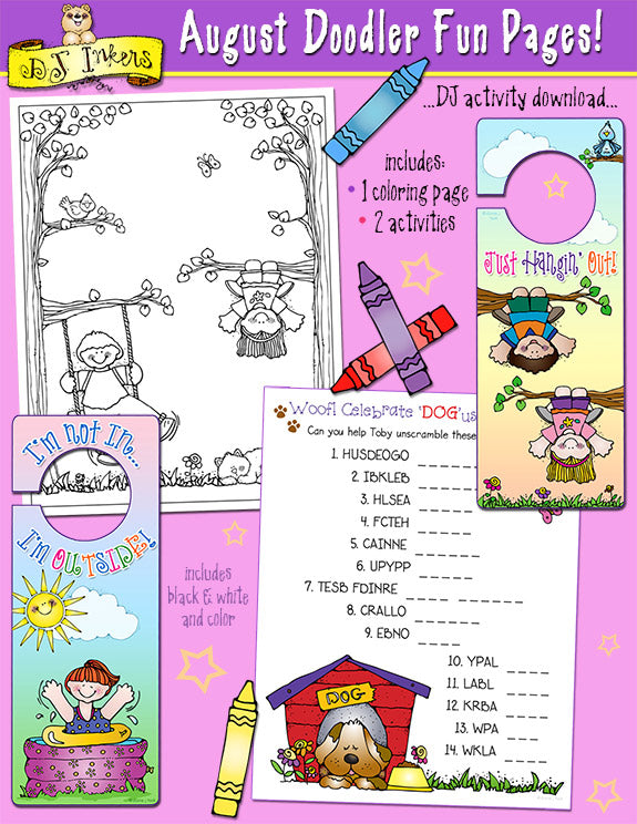 Fun August Activities and Coloring Page Download