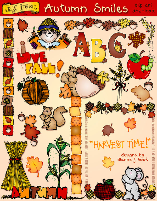 Autumn Smiles - Fall Clip Art Download