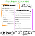 costume contest voting ballots