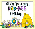 Hap-Bee Birthday bee card by DJ Inkers