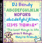 DJ Bendy is a bold, fun font for teachers, kids and crafting