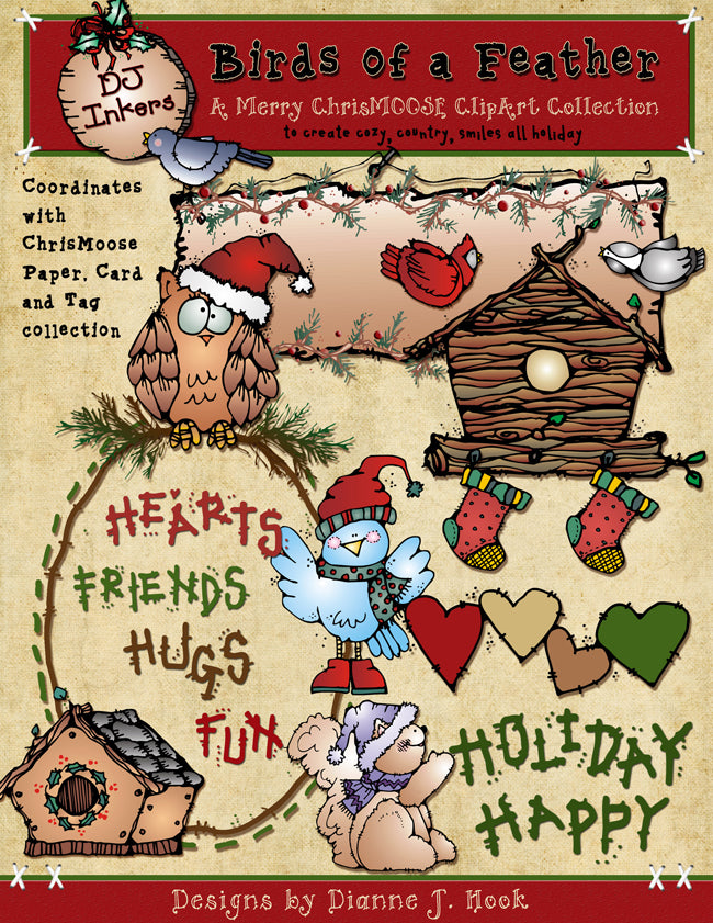 Chris-Moose Holiday Clip Art Collection -10 Download Bundle