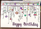 Happy Birthday zen dangles card and brush lettering font by DJ Inkers