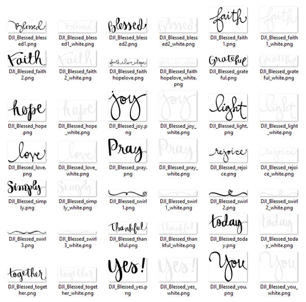 Blessed Brush Words Clip Art Download