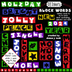 Build a holiday smile with our Merry Little Block Words clip art by DJ Inkers