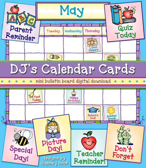 Calendar Cards Event Reminders - Digital Stickers