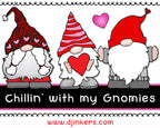 Chillin with my Gnomies - Valentine gnome clip art at DJ Inkers