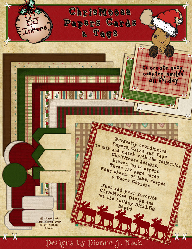 Chris-Moose Holiday Clip Art Collection -10 Download Bundle