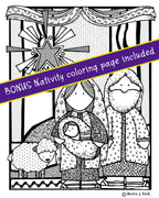 DJ Zen-Doodle Nativity - Christmas Clip Art Download