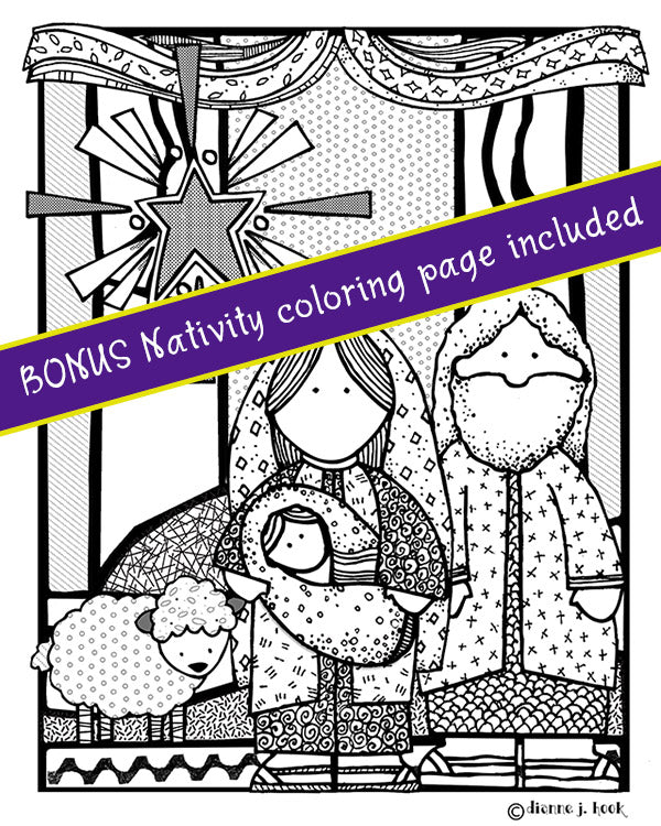 DJ Zen-Doodle Nativity - Christmas Clip Art Download