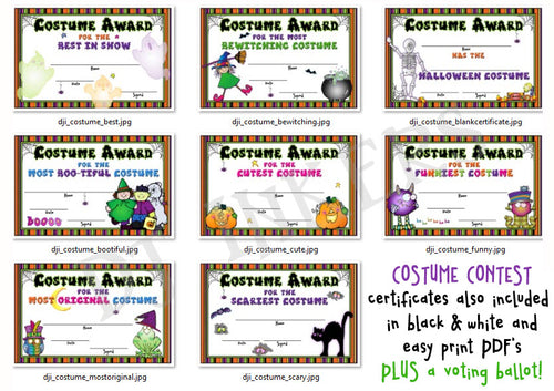 Halloween costume contest certificates by DJ Inkers