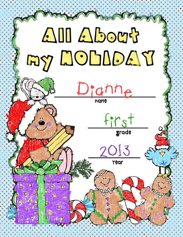 All About My Holiday - Printable Keepsake Journal for Kids and Christmas