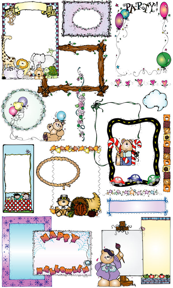 Borders Clip Art Collection: Borders, Banners & Frames