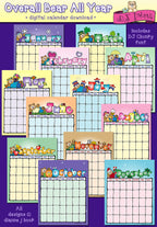 Overall Bear All Year - Calendar and Font Download