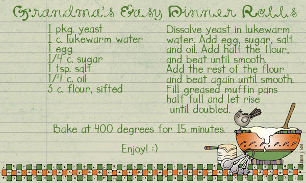 Kitchen Doodles Printable Recipe Cards