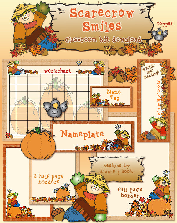 Scarecrow Smiles Classroom Theme Borders and Printables