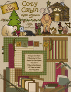 Cozy Cabin Clip Art & Digital Scrapbooking Download