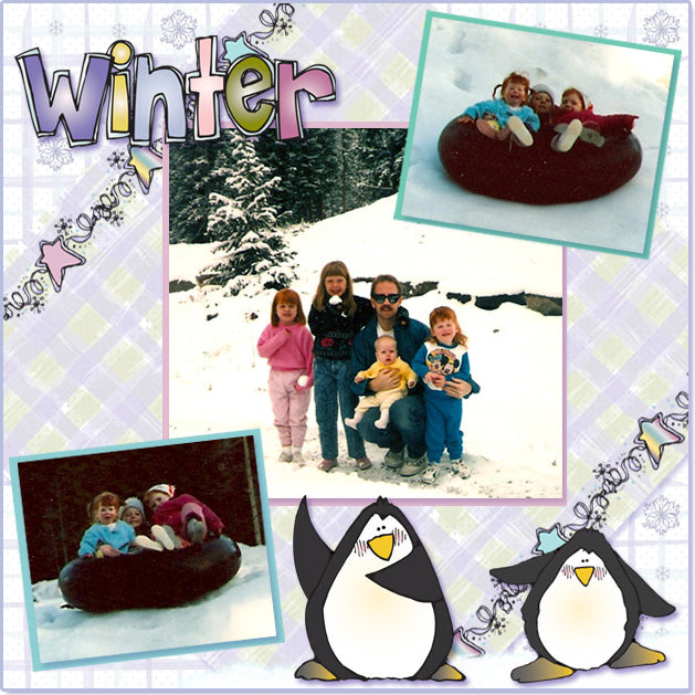 January Whimzee Winter Clip Art, Borders and Backgrounds