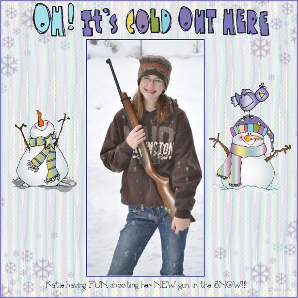 January Whimzee Winter Clip Art, Borders and Backgrounds
