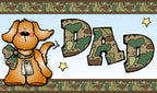 Dog tags card made with military clip art and camouflage alphabet by DJ Inkers