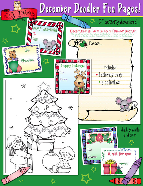 Fun December Activities and Coloring Page Download