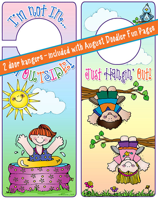 Summer door hangers for kids made with DJ Inkers clip art and fonts