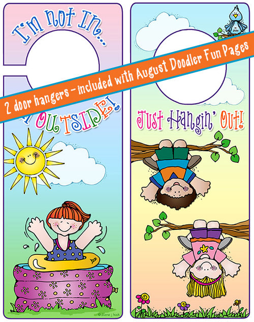 Summer door hangers for kids made with DJ Inkers clip art and fonts