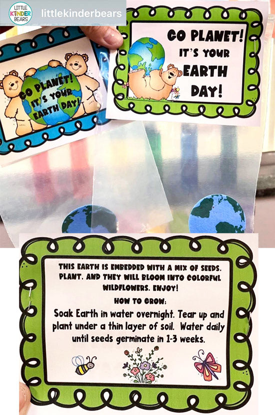 Earth Day card and seeds gift idea for teachers with clip art by DJ Inkers