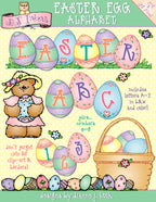 Easter Egg Alphabet clip art monogram letters for spring by DJ Inkers