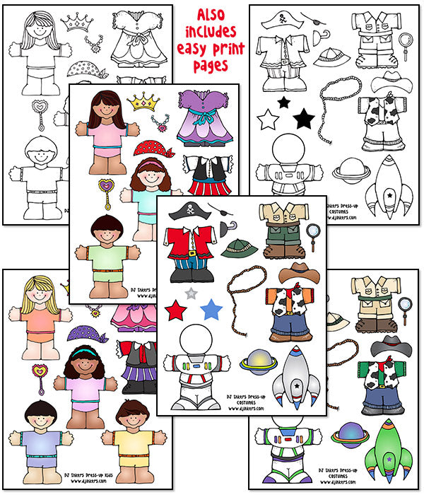 Costume Dress Up Kids Clip Art and Printables Download