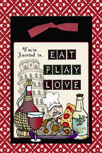 Eat, Play, Love dinner invitation with Italy clip art by DJ Inkers