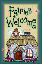 Fairies Welcome sign with DJ Inkers clip art