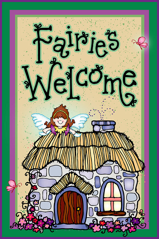 Fairies Welcome sign with DJ Inkers clip art