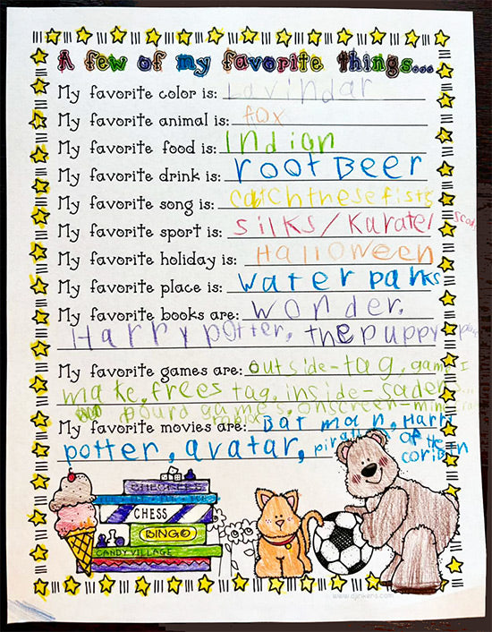 All About Me Printable Journal Download