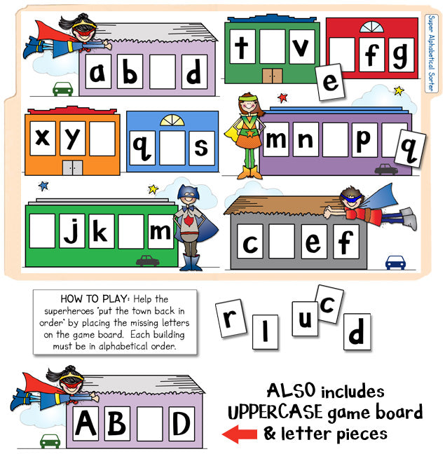 Super Sorter - Alphabetical Order File Folder Game